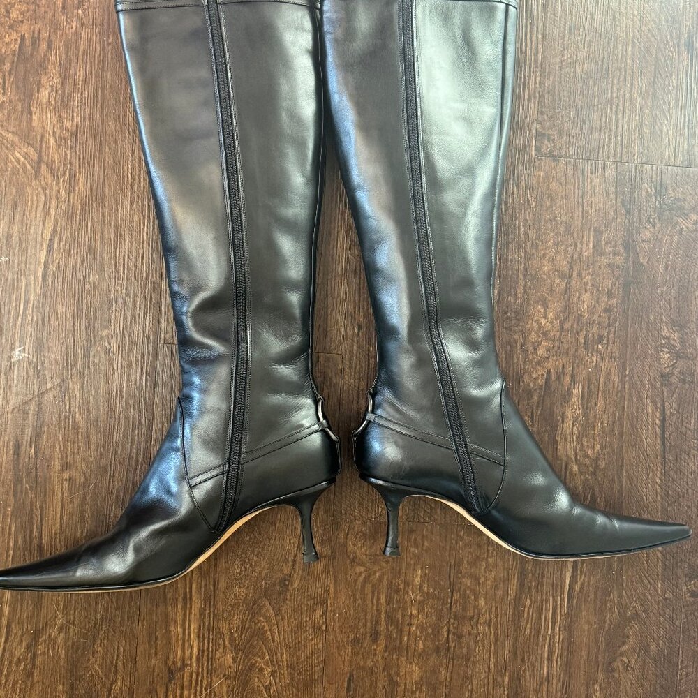 Jimmy Choo to the knee boots, black leather